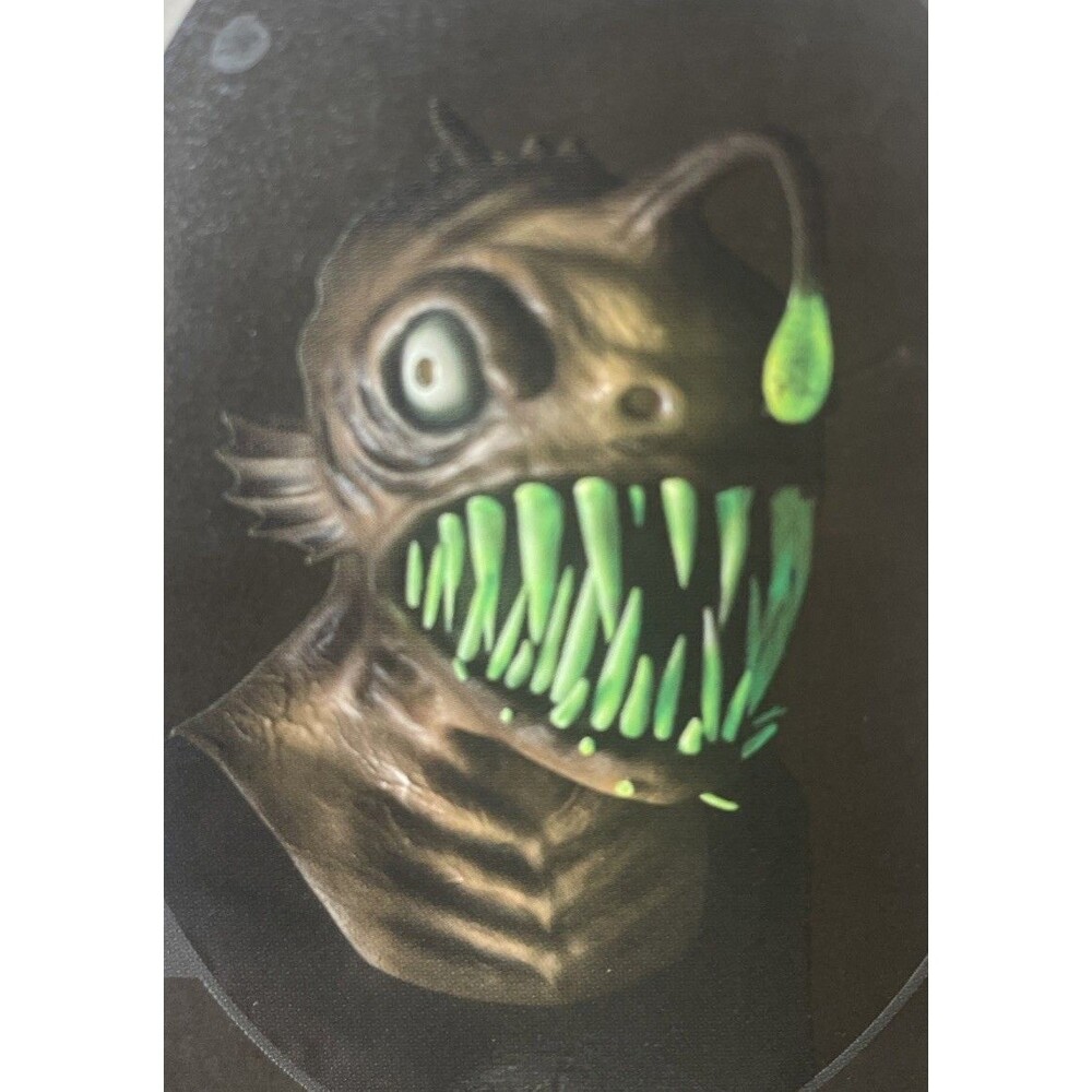 New Angler Fish Monster Latex Mask Glowing Teeth Light Light Up Lure! Adult